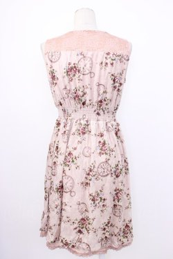 画像2: axes femme / ベロアプリントワンピース M ピンク T-26-02-03-022-AX-OP-SA-ZT