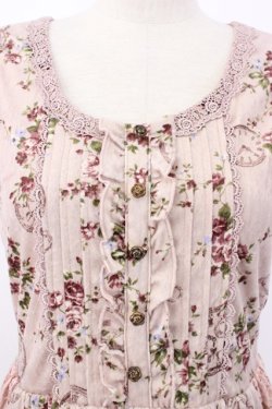 画像3: axes femme / ベロアプリントワンピース M ピンク T-26-02-03-022-AX-OP-SA-ZT