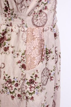 画像5: axes femme / ベロアプリントワンピース M ピンク T-26-02-03-022-AX-OP-SA-ZT