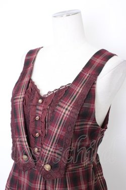 画像3: axes femme / フロッキーptチェックジャンパースカート M ボルドー T-26-02-03-023-AX-OP-SA-ZT