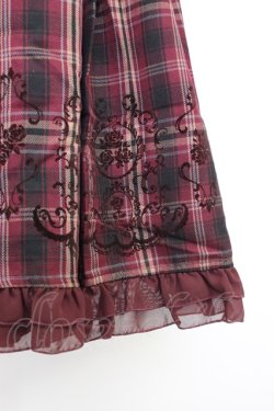 画像4: axes femme / フロッキーptチェックジャンパースカート M ボルドー T-26-02-03-023-AX-OP-SA-ZT