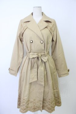 画像1: axes femme / 刺繍入りトレンチコート M ベージュ T-26-02-03-024-AX-CO-SA-ZT