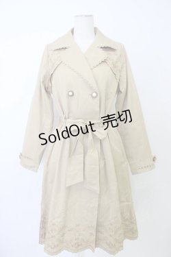 画像1: axes femme / 刺繍入りトレンチコート M ベージュ T-26-02-03-024-AX-CO-SA-ZTC068