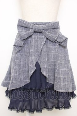 画像1: Secret Honey / チェックリボンスカート  ネイビーＸ白チェック T-26-02-03-027-CA-SK-SA-ZT