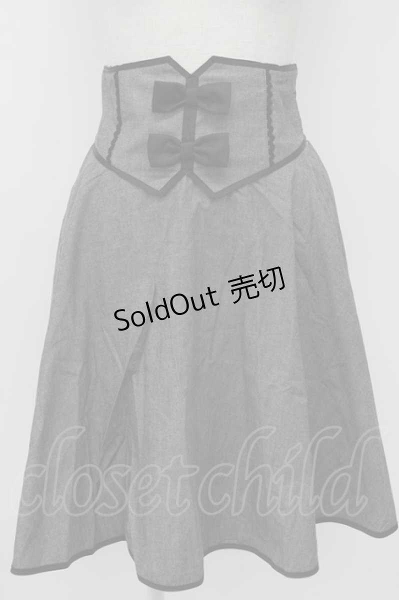 画像1: axes femme POETIQUE / デニム風コルセットスカート M ブラック T-26-02-03-029-AX-PA-SA-ZT594 (1)
