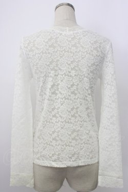 画像2: axes femme / パール&ラインストーン総レーストップス M ホワイト T-26-02-03-003-AX-TO-SA-ZT