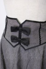 画像3: axes femme POETIQUE / デニム風コルセットスカート M ブラック T-26-02-03-029-AX-PA-SA-ZT594 (3)
