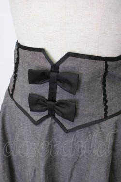 画像3: axes femme POETIQUE / デニム風コルセットスカート M ブラック T-26-02-03-029-AX-PA-SA-ZT