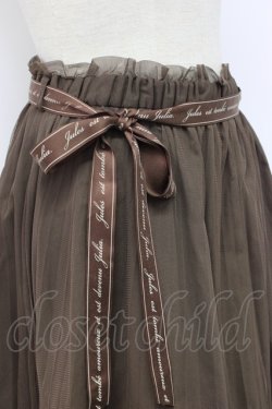 画像3: Fi.n.t / ロゴリボン付きプリーツチュールスカート  ブラウン T-26-02-03-030-CA-SK-SA-ZT