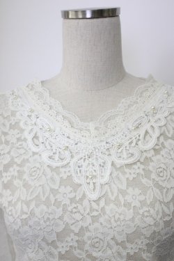 画像3: axes femme / パール&ラインストーン総レーストップス M ホワイト T-26-02-03-003-AX-TO-SA-ZT