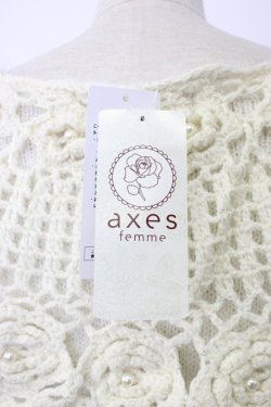 画像4: axes femme POETIQUE / 鈎針編み襟デザインニットプルオーバー M シロ T-26-02-03-004-AX-TO-SA-ZT