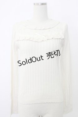 画像1: axes femme POETIQUE / お花フリルラメニットプルオーバー  キナリ T-26-02-03-005-AX-TO-SA-ZT