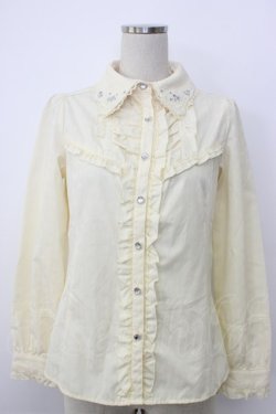 画像1: axes femme / シャンデリアジャガードブラウス  アイボリー T-26-02-03-007-AX-BL-SA-ZT