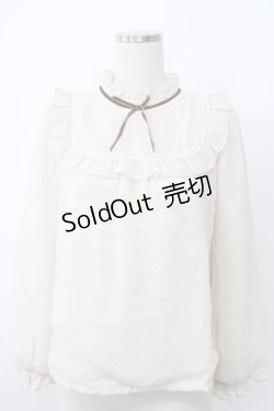 画像1: axes femme POETIQUE / レースシフォン重ねヨーク襟ブラウス M ベージュ T-26-02-03-008-AX-BL-SA-ZT594