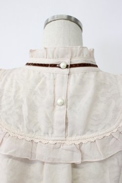 画像4: axes femme POETIQUE / レースシフォン重ねヨーク襟ブラウス M ベージュ T-26-02-03-008-AX-BL-SA-ZT