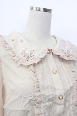 画像3: axes femme POETIQUE / 襟花刺繍ブラウス M アワピンク T-26-02-03-009-AX-BL-SA-ZT