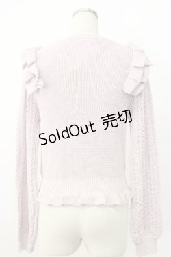 画像2: axes femme POETIQUE / ビジュー肩フリルニットプルオーバー M アワピンク T-26-02-03-010-AX-TO-SA-ZT