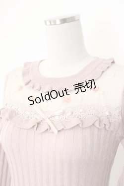 画像3: axes femme POETIQUE / お花フリルラメニットプルオーバー M アワピンク T-26-02-03-011-AX-TO-SA-ZT