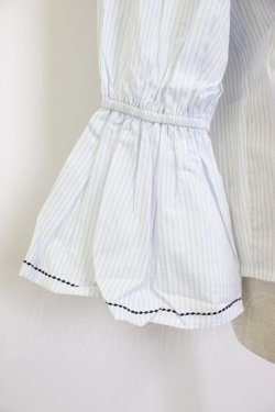 画像4: axes femme / 刺繍使いボリューム袖ブラウス M サックス T-26-02-03-013-AX-BL-SA-ZT