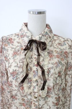 画像3: axes femme / 花Ｘオーナメント柄ブラウス M ベージュ T-26-02-03-016-AX-BL-SA-ZT