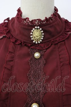 画像3: axes femme / 異素材使いブラウス風プルオーバー  ボルドー T-26-02-03-017-AX-TO-SA-ZT