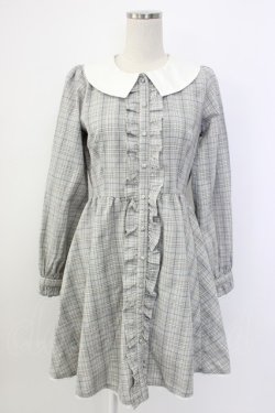 画像1: Honey Cinnamon / チェックフリルワンピース  グレーチェック T-26-02-03-018-LO-OP-SA-ZT