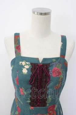 画像3: axes femme / バスケットブーケ柄ジャンスカ  グリーン T-26-02-03-019-AX-OP-SA-ZT