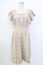 画像1: axes femme POETIQUE / ラッフルフリルワンピース M ベージュ T-26-02-03-020-AX-OP-SA-ZH (1)