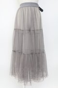 axes femme / レイヤードチュールフリルスカート  グレー T-26-02-04-022-AX-SK-SA-ZT
