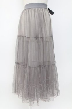 画像1: axes femme / レイヤードチュールフリルスカート  グレー T-26-02-04-022-AX-SK-SA-ZT