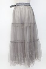 画像2: axes femme / レイヤードチュールフリルスカート  グレー T-26-02-04-022-AX-SK-SA-ZT580 (2)