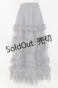 axes femme / フリルチュールティアードスカート  グレー T-26-02-04-023-AX-SK-SA-ZT