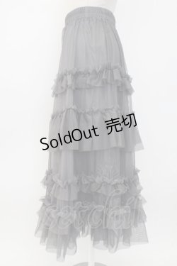 画像4: axes femme / フリルチュールティアードスカート  グレー T-26-02-04-023-AX-SK-SA-ZT