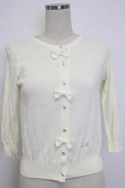 画像1: MILK / 透かしリボンニットカーディガン  アイボリー T-26-02-04-003-ML-TO-SA-ZT