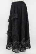 axes femme / レースロングスカート  黒 T-26-02-04-026-AX-SK-SA-ZT