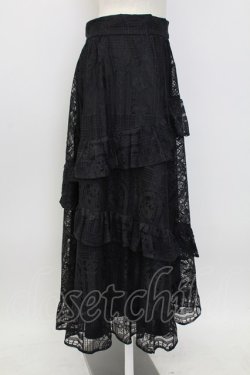 画像3: axes femme / レースロングスカート  黒 T-26-02-04-026-AX-SK-SA-ZT