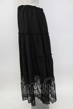 画像3: axes femme / 裾レースティアードスカート  黒 T-26-02-04-027-AX-SK-SA-ZT