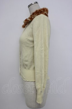 画像3: Emily Temple cute / バンビファー襟ニットカーディガン  アイボリーＸブラウン T-26-02-04-004-ET-TO-SA-ZT