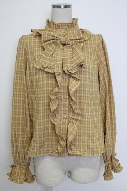 画像1: axes femme kawaii / チェック柄ブラウス M イエロー T-26-02-04-005-AX-BL-SA-ZT