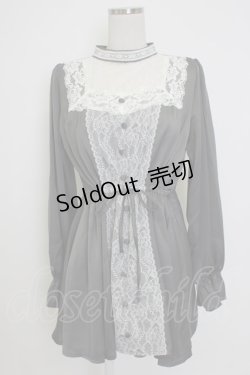 画像1: axes femme / ヴィンテージサテンブラウス M グレー T-26-02-04-007-AX-BL-SA-ZT