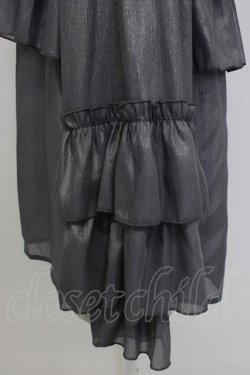 画像4: axes femme / ラメシアー楊柳フリルブラウス  グレー T-26-02-04-008-AX-BL-SA-ZT