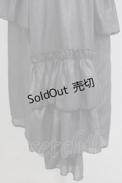 画像4: axes femme / ラメシアー楊柳フリルブラウス  グレー T-26-02-04-008-AX-BL-SA-ZT580