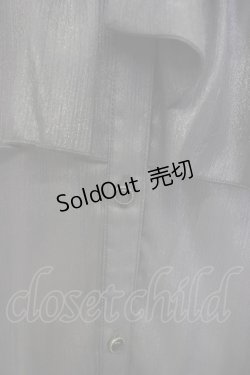 画像6: axes femme / ラメシアー楊柳フリルブラウス  グレー T-26-02-04-008-AX-BL-SA-ZT580