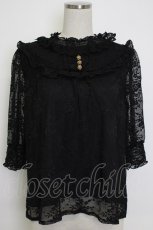 画像1: axes femme / アンティーク風レーストップス  ブラック T-26-02-04-010-AX-TO-SA-ZT580 (1)