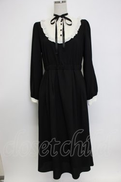 画像1: axes femme / ブロッキングワンピース M ブラック T-26-02-04-013-AX-OP-SA-ZT