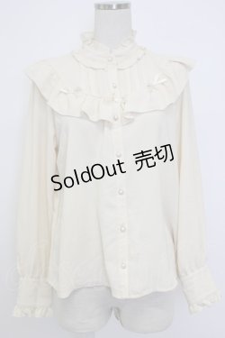 画像1: axes femme kawaii / フリルリボンハイネックブラウス  アイボリー T-26-02-04-002-AX-BL-SA-ZT579