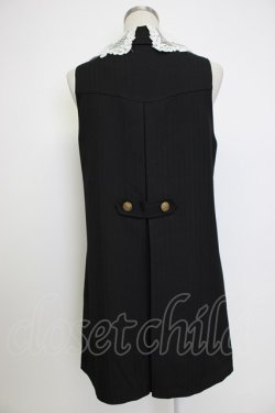 画像2: axes femme POETIQUE / レース襟ロングベスト M ブラック T-26-02-04-014-AX-TO-SA-ZT