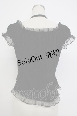 画像2: axes femme / プチローズリボン半袖トップス  黒 T-26-02-04-015-AX-TO-SA-ZT