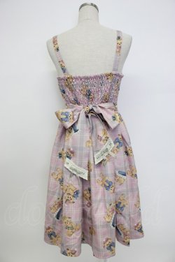 画像2: axes femme kawaii / ロイヤルベアーズ柄ジャンスカ  ピンク T-26-02-04-016-AX-OP-SA-ZT