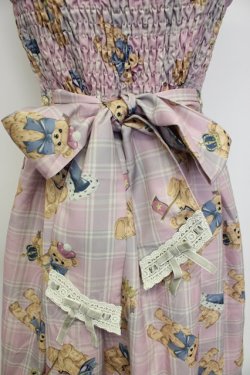 画像3: axes femme kawaii / ロイヤルベアーズ柄ジャンスカ  ピンク T-26-02-04-016-AX-OP-SA-ZT